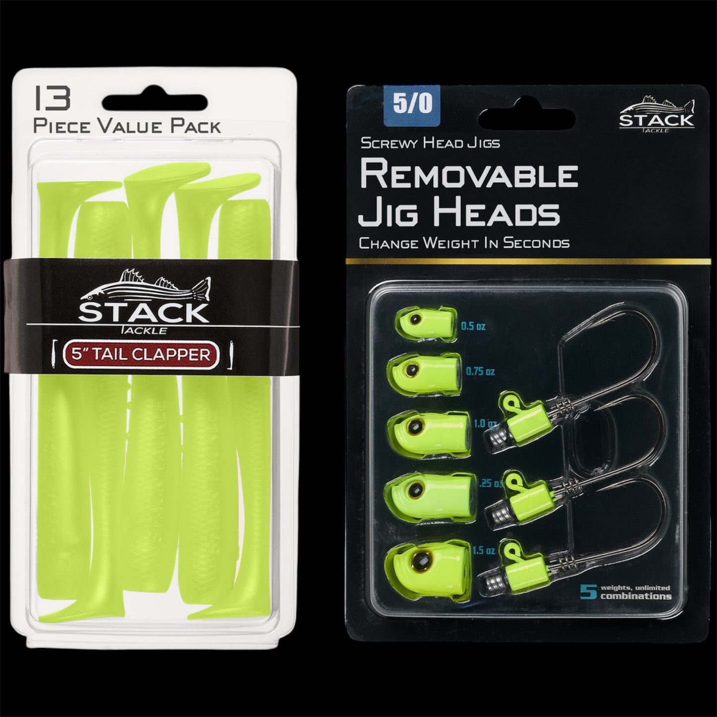 Screwy Head Jigs + Tail Clapper Bundle Pack