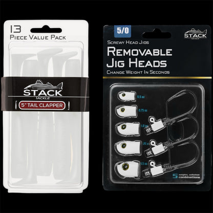 Screwy Head Jigs + Tail Clapper Bundle Pack